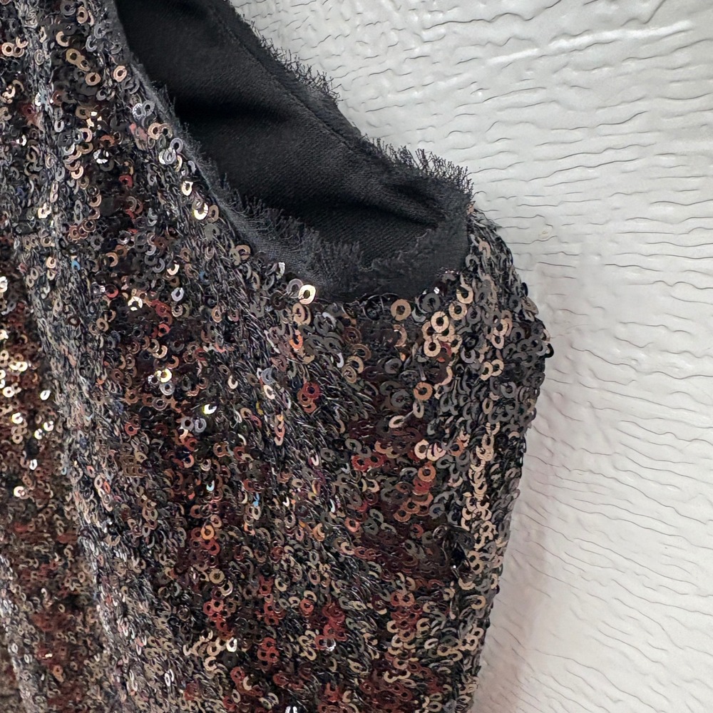 Rachel Rachel‎ Roy Ombre Sequin V-Neck Sheath Dress Black Gold Plus Size 22W - Picture 10 of 12